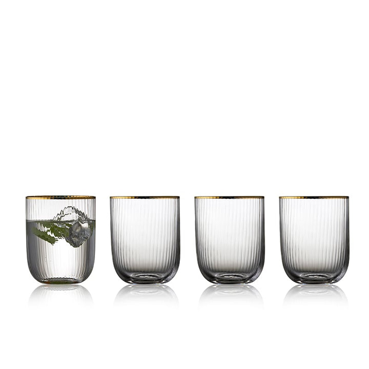 Lyngby Glass - Palermo Gold Tumbler 35 cl 4 Stück.