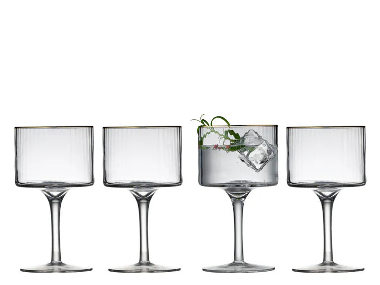 Lyngby Glass – Palermo Gold Gin &amp; Tonic Glas 32 cl – 4 Stück