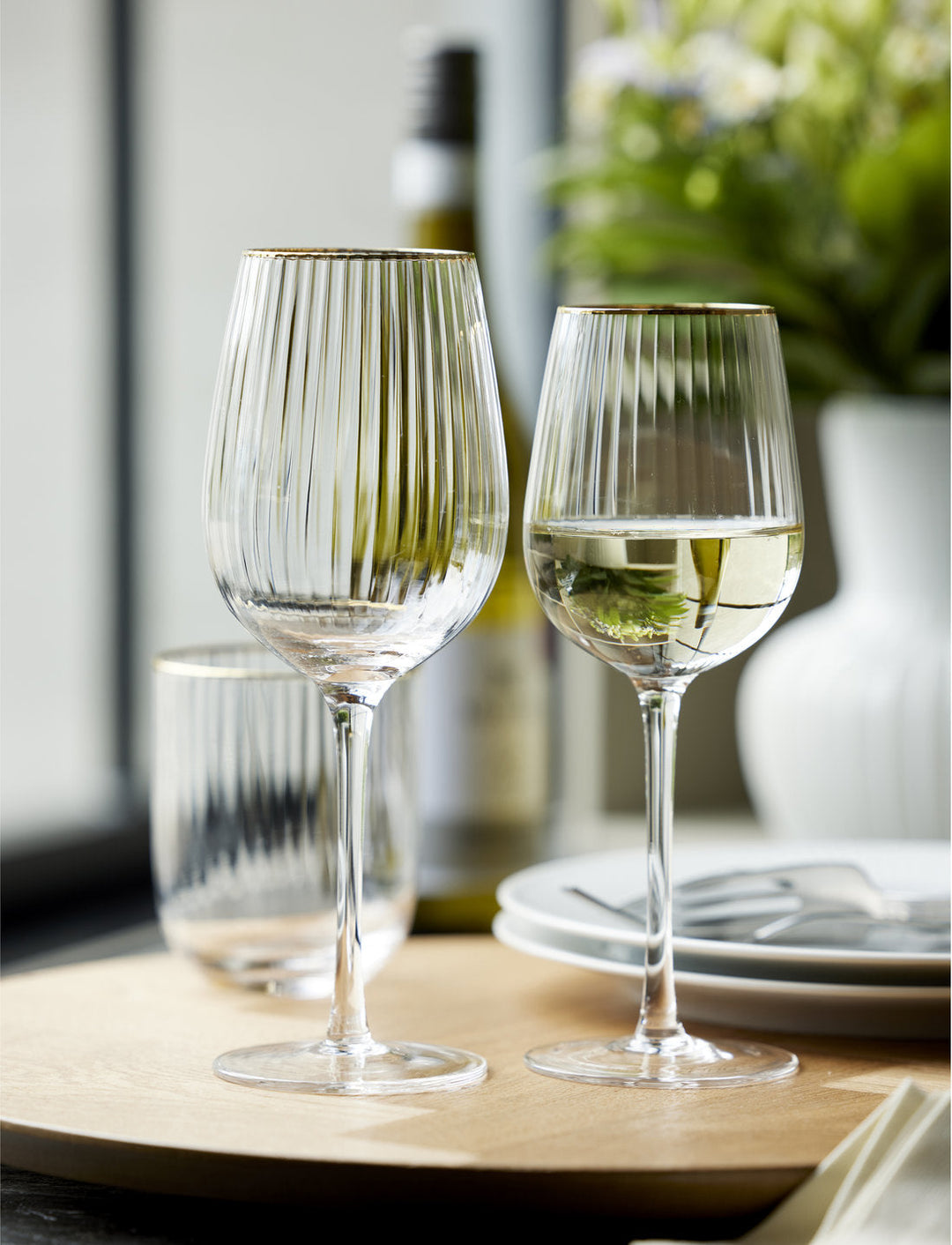 Lyngby Glass - Palermo Gold Weißweinglas 30 cl, 4 Stück.