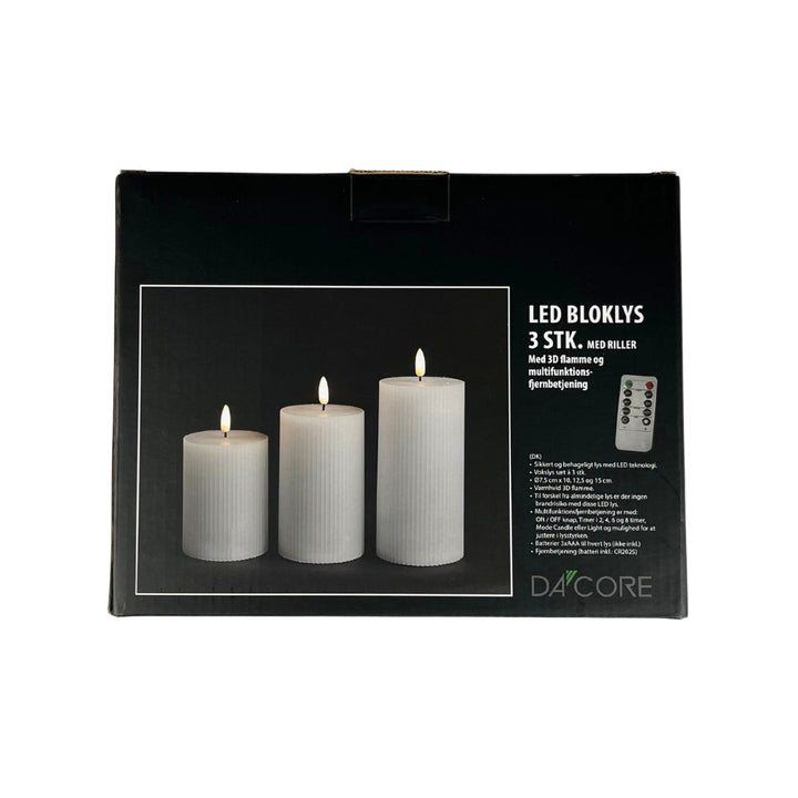 Dacore - LED-Lichtset mit 3 Teilen mit Nuten - 4,5/12,5/15,3 cm.