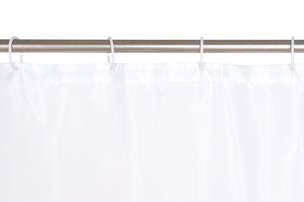4Living - Duschvorhang 180 x 200 mit Ringen, weiß