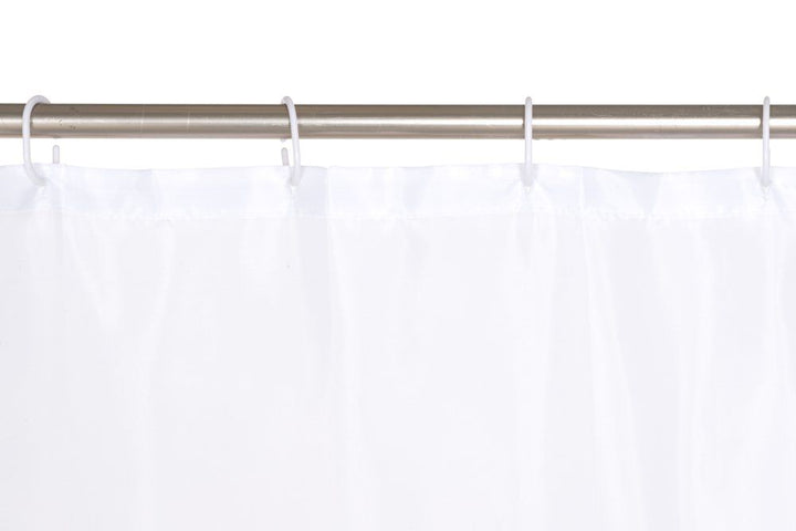 4Living - Duschvorhang 180 x 200 mit Ringen, weiß