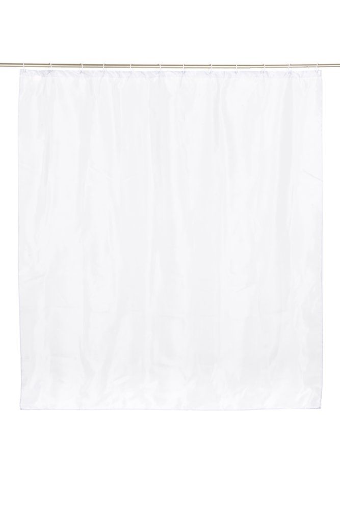 4Living - Duschvorhang 180 x 200 mit Ringen, weiß