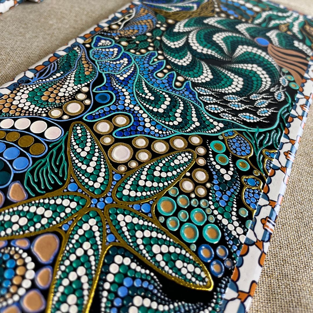 Servierbrett Keramik 14,5x40 cm 4 Stück.