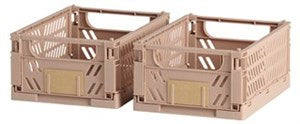 Tag - Aufbewahrungsbox Natursand 17x12,5x7 cm - 2 Stück.