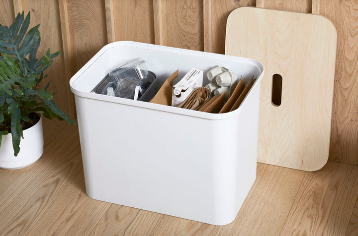 SmartStore Collect 76L Abfallbehälter-Set – Weiß