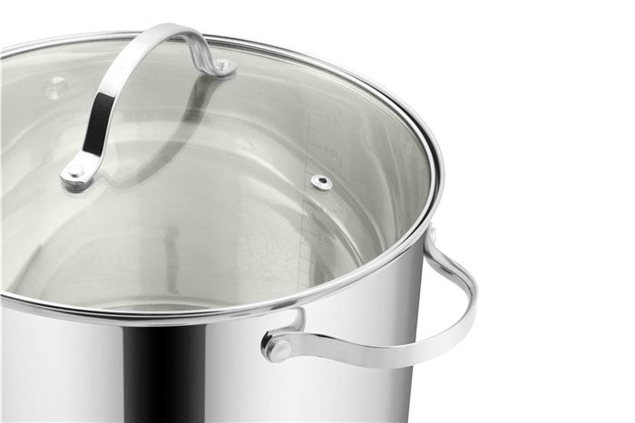 Conzept - Suppentopf aus Stahl, 10 l, mit Glasdeckel