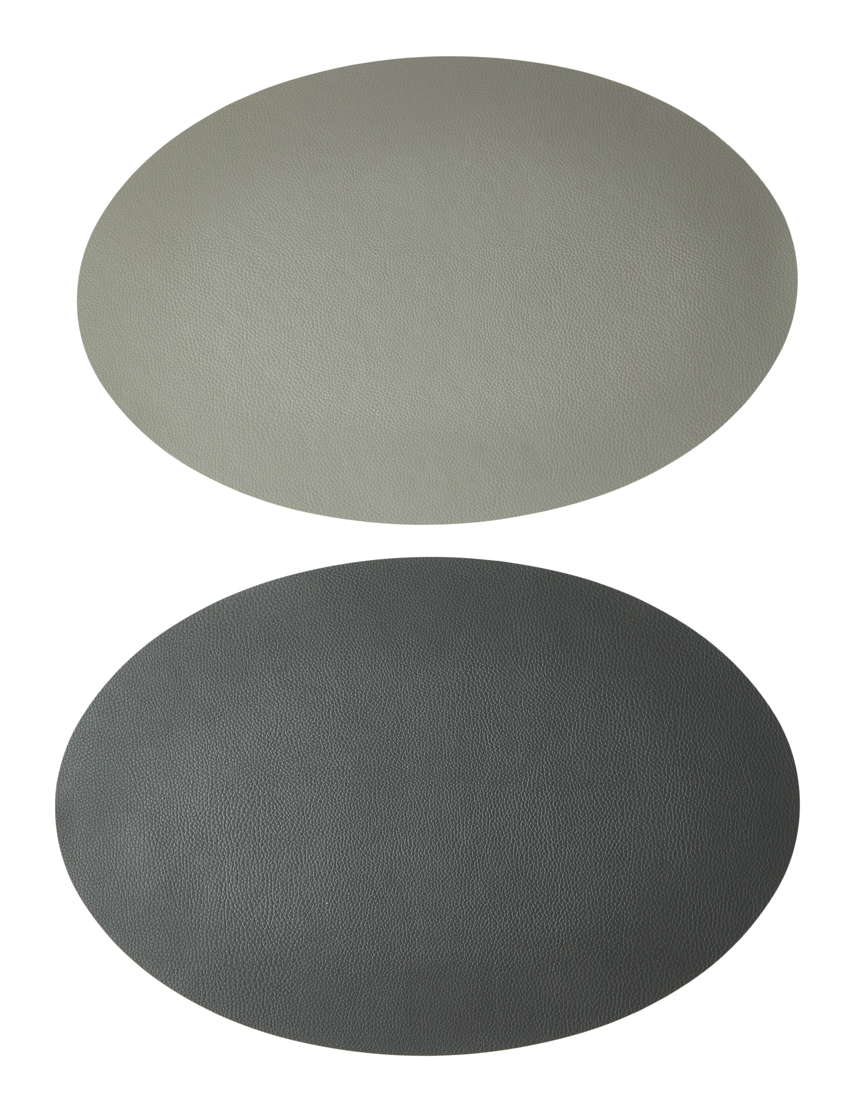 Platzset – Curved PU Soft 41x33 cm – Hellgrau/Cola, wendbar