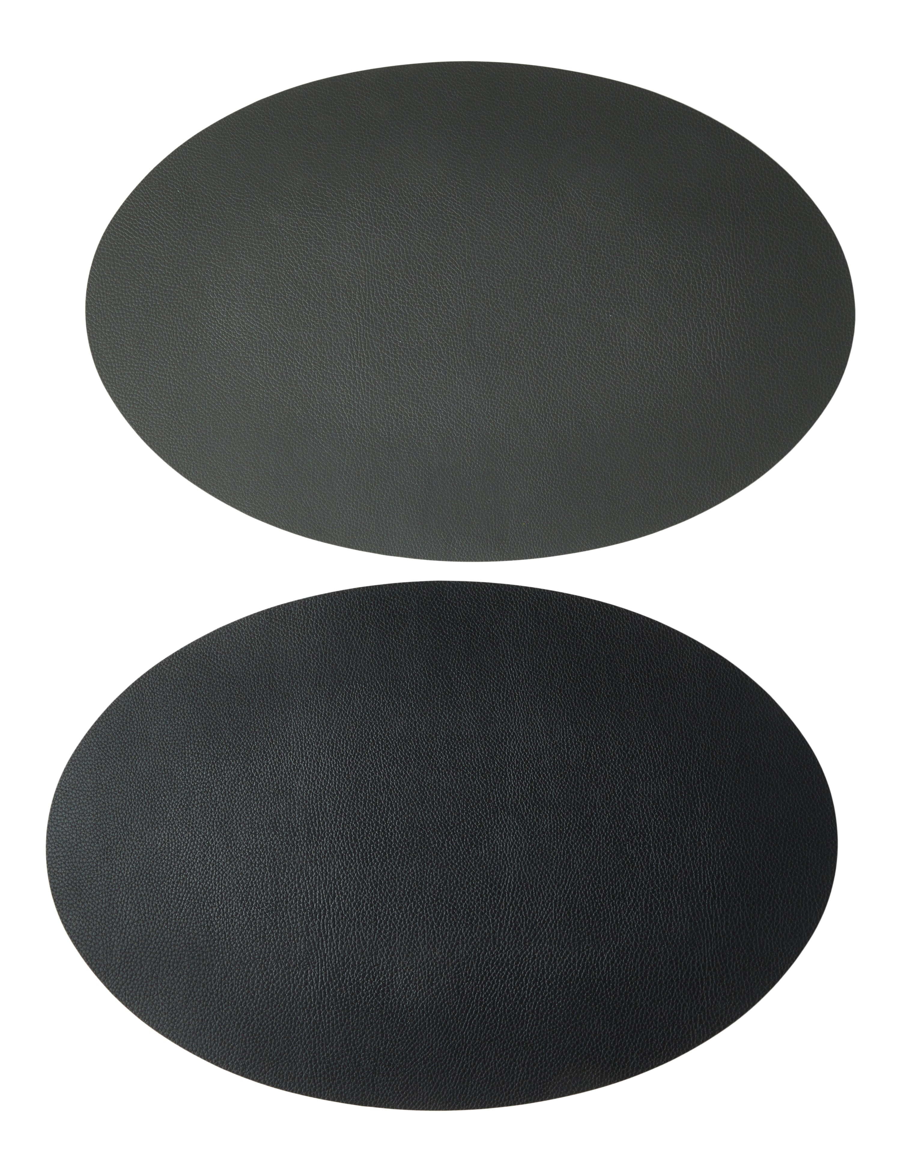 Platzset – Gebogenes, weiches PU-Leder, 41 x 33 cm, dunkelgrau/schwarz, wendbar