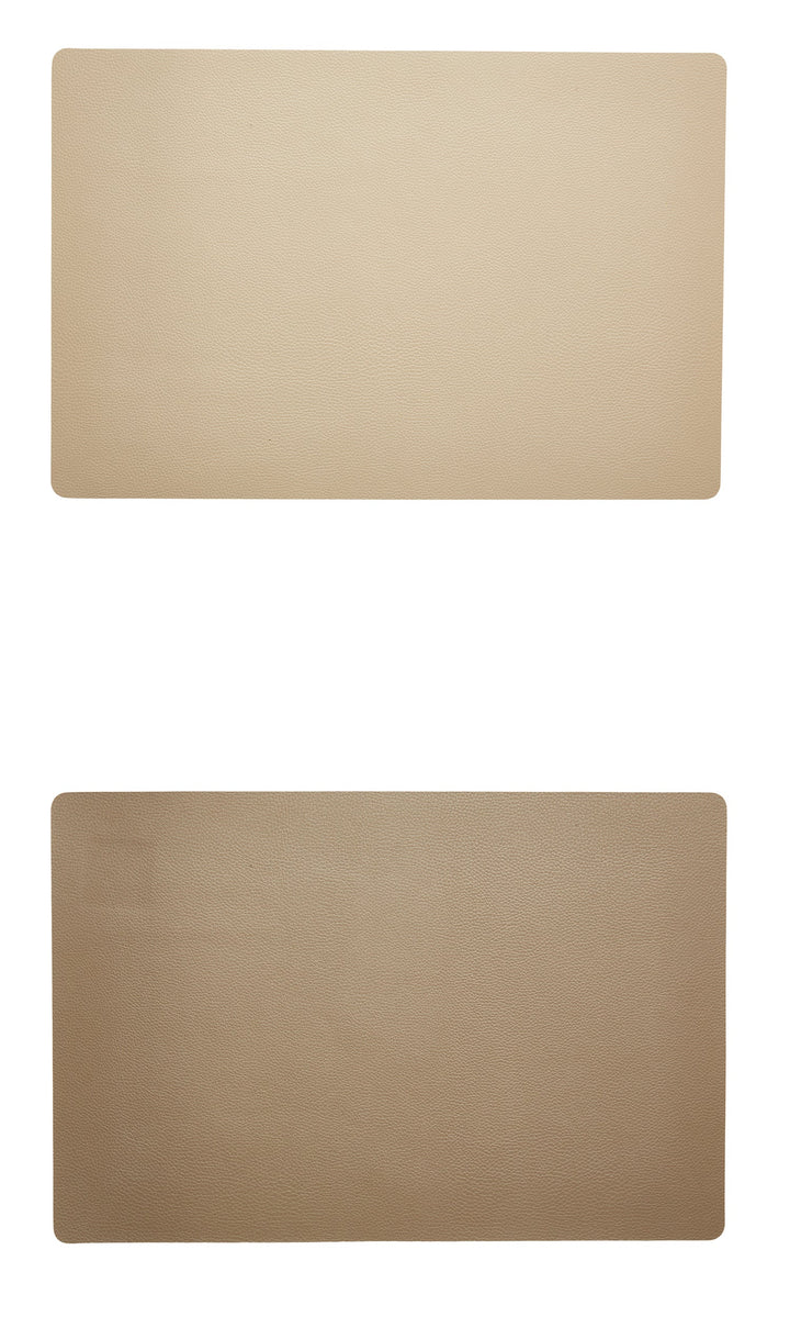 Dacore - Platzset aus weichem PU-Leder, 30 x 45 cm - beige/taupe, wendbar