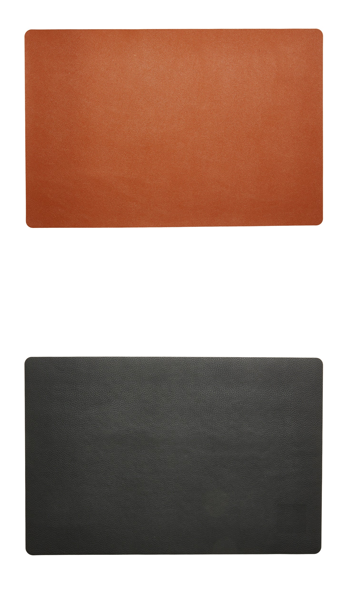 Dacore - Platzset aus weichem PU-Leder, 30 x 45 cm - Cognac/Schwarz, wendbar