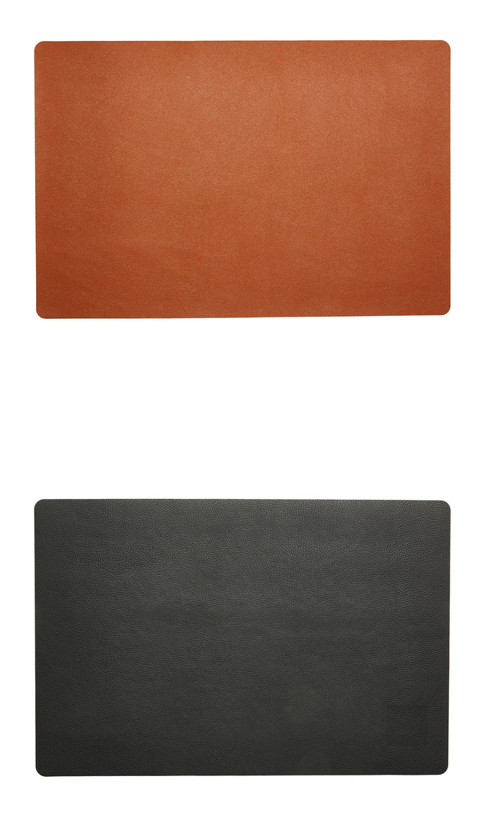 Dacore - Platzset aus weichem PU-Leder, 30 x 45 cm - Cognac/Schwarz, wendbar