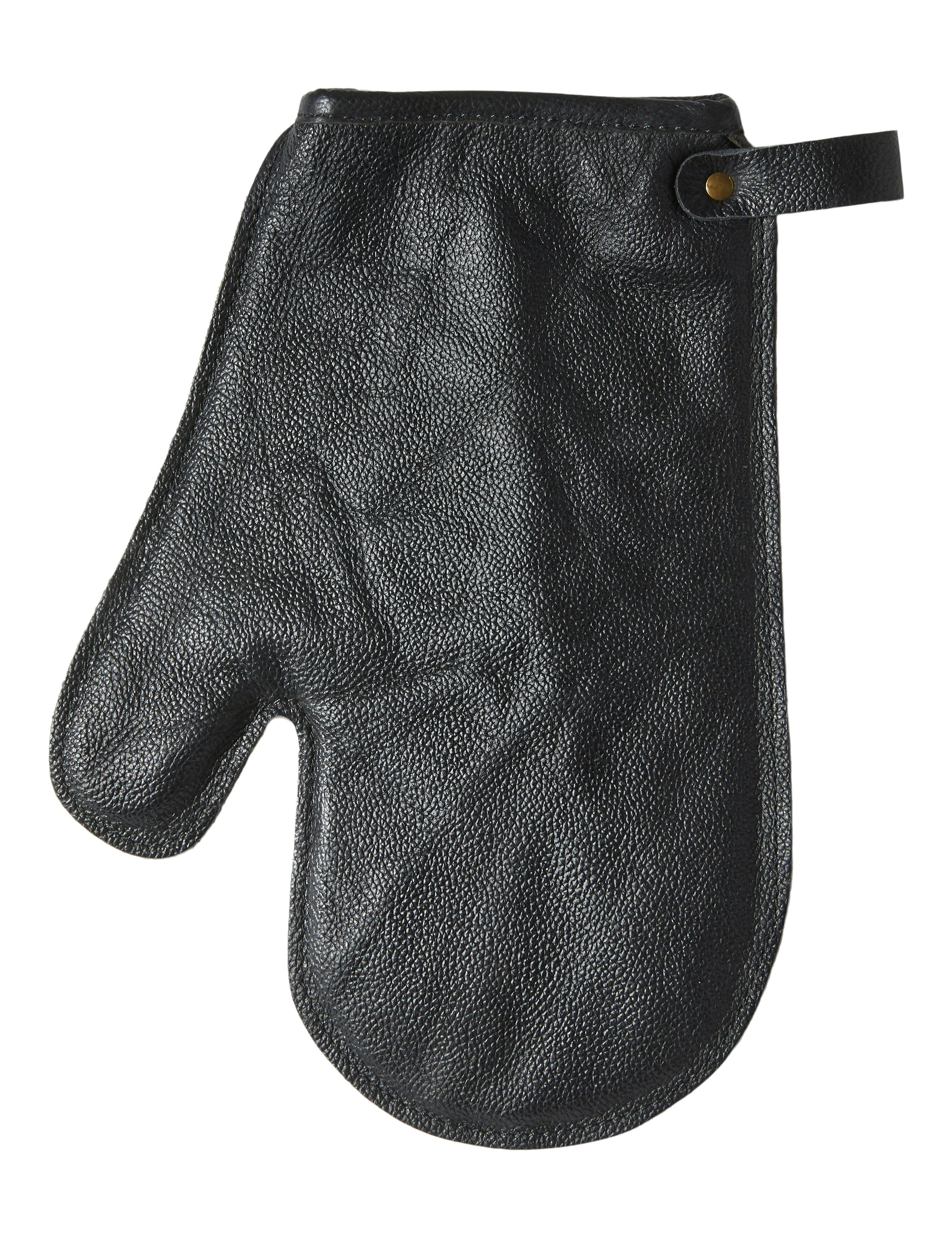 Grillhandschuh aus Leder, matt schwarz