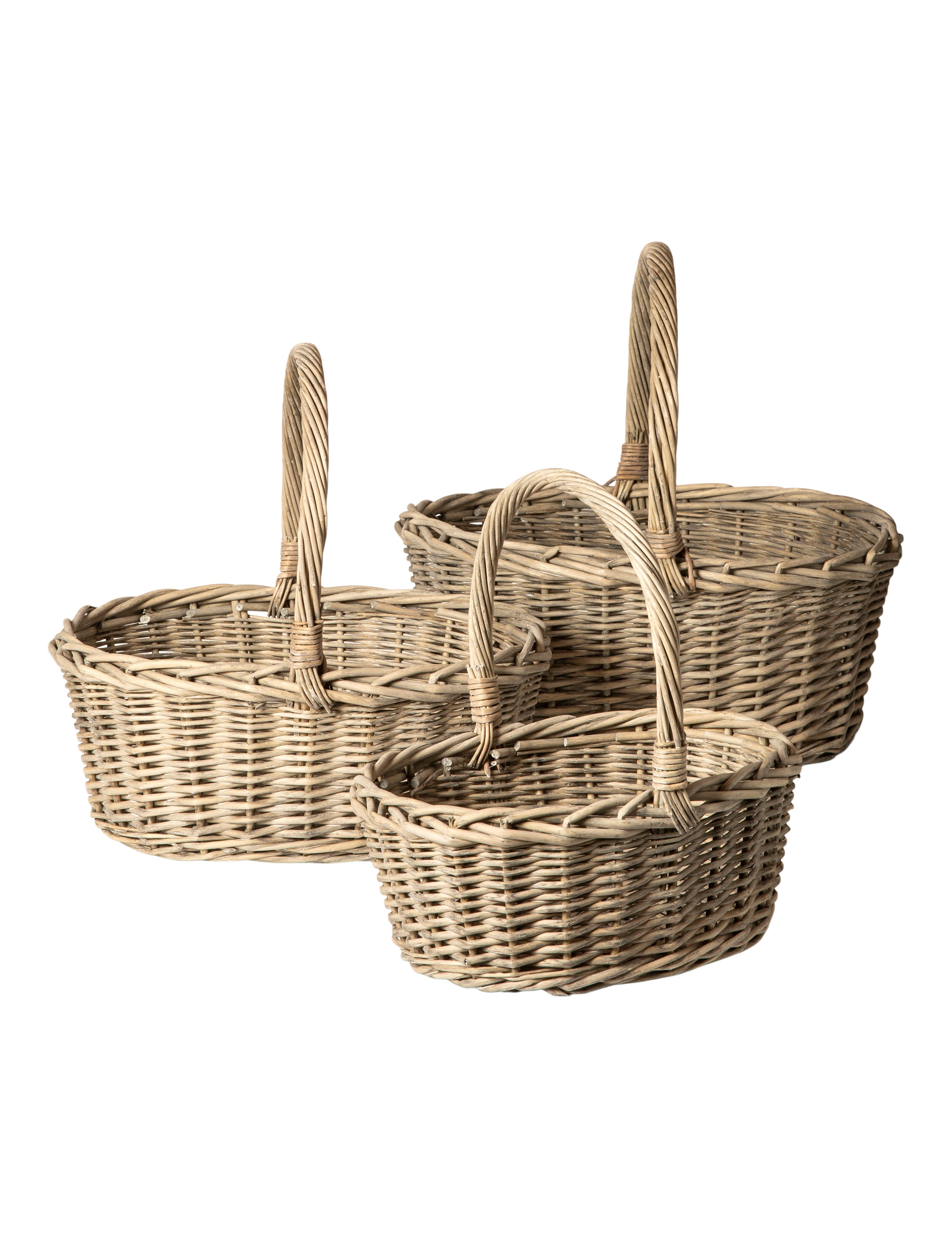 Korbset, 3-teilig, aus Weidengeflecht – naturfarben