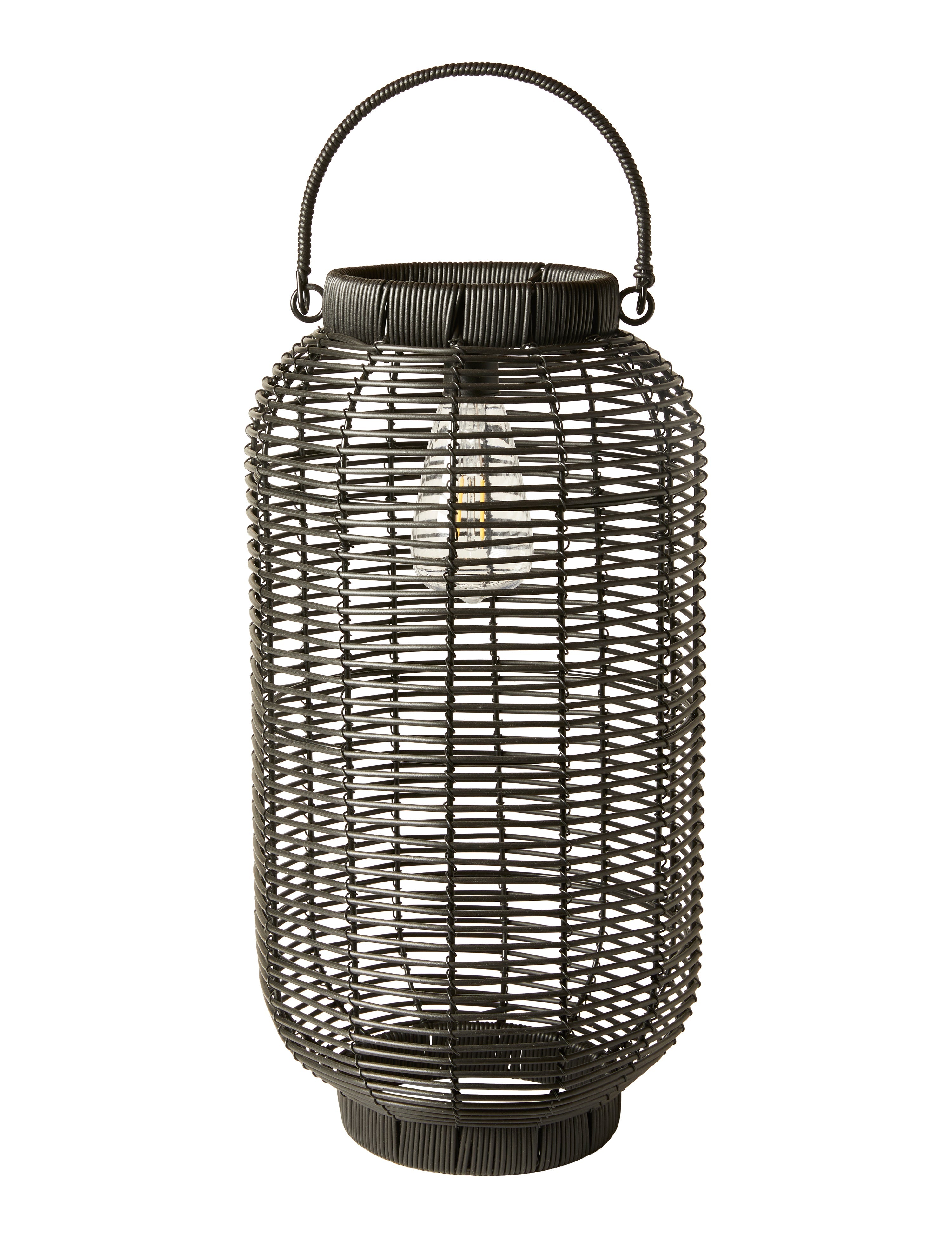 Solarlaterne – groß – Schwarz PVC/Metall