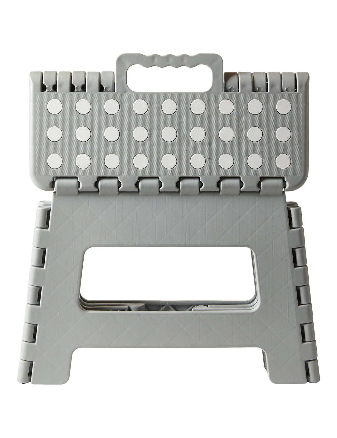 Klapphocker mit Noppenmuster, 29 x 22 x 22 cm, Kunststoff, grau
