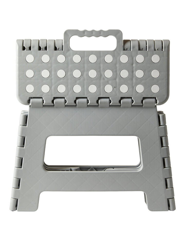Klapphocker mit Noppenmuster, 29 x 22 x 22 cm, Kunststoff, grau