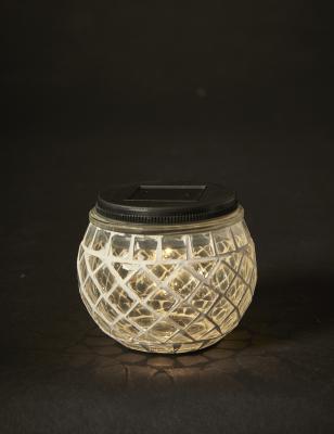 Solar-Tischleuchte Mosaik Ø10xH9 cm klar