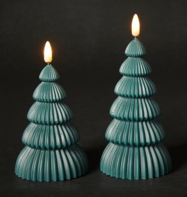 LED-Weihnachtsbaum, 2 Stück, grün - mit Fernbedienung