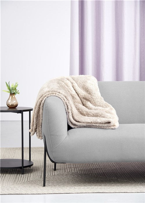 Tag - Karierter Teddyfleece 150x200 cm, Farbe Grau/Beige