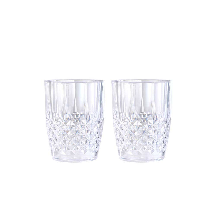 Tag - Trinkglas 25 cl, durchsichtiger Kunststoff, 2 Stück.
