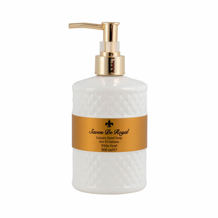 SAVON DE ROYAL - Handseife Weiße Perle 500 ml weiß/gold