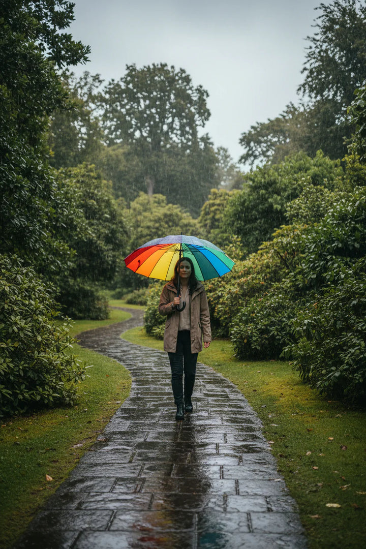 Regenschirm - Ø 98 cm, regenbogenfarben