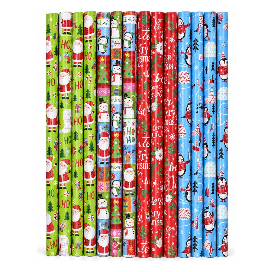 Gavepapir med julemotiver, assorterede design
