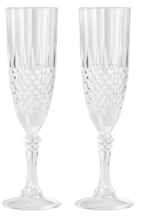 Tag - Champagnerglas 25 cl, 2 Stück - Klarer Kunststoff