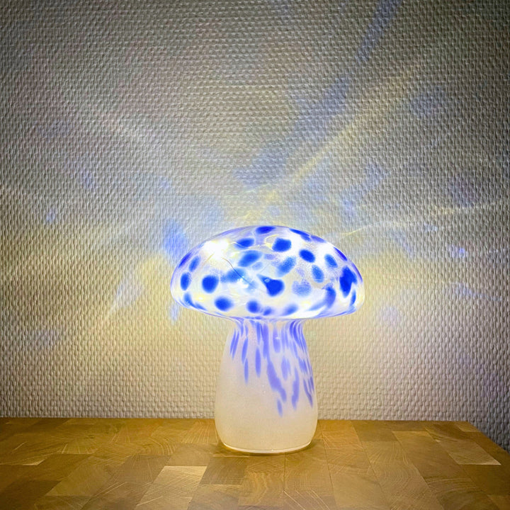 LED-Pilz - Glasbatterie 17 cm blau
