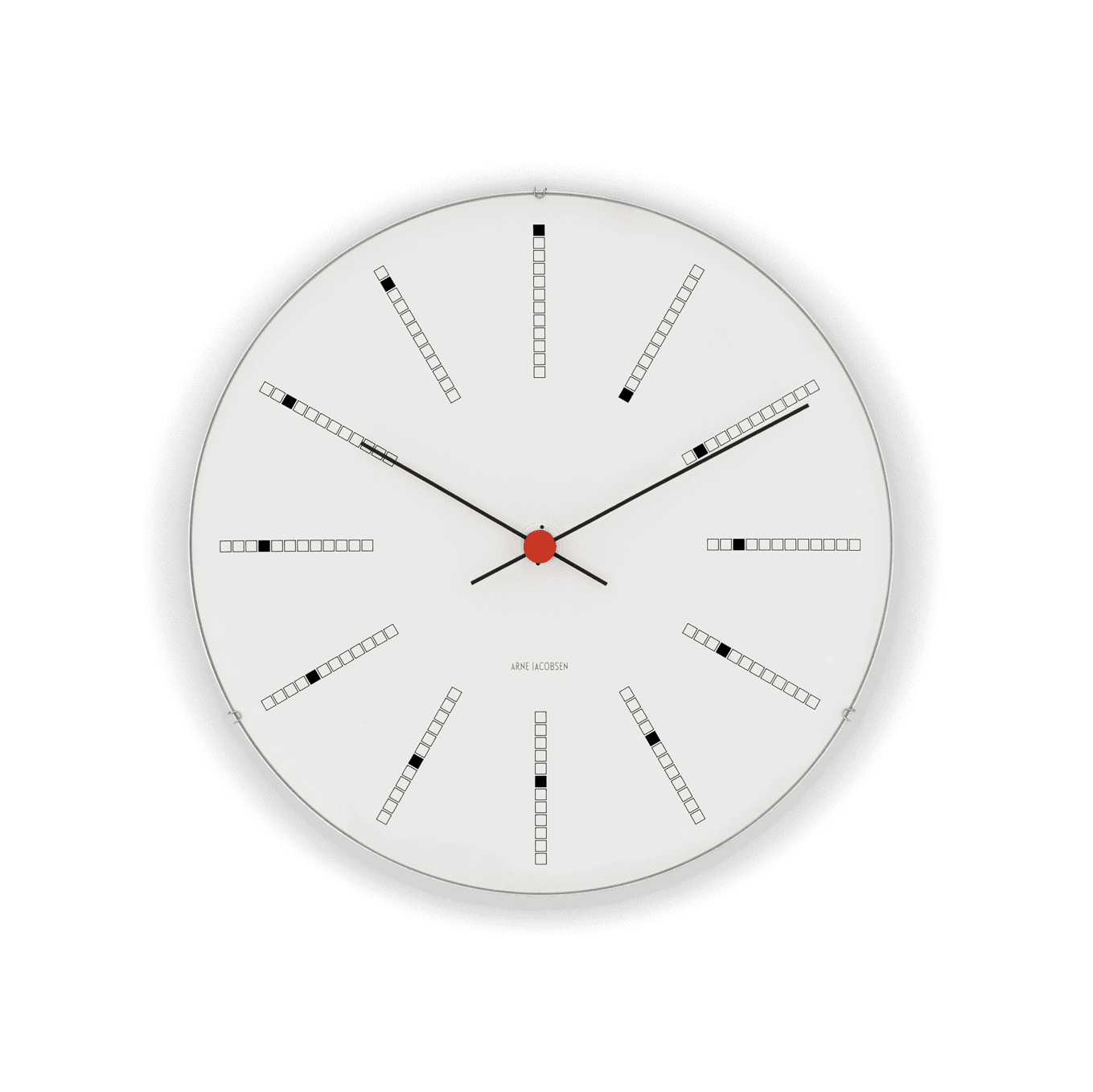 Arne Jacobsen – Bankers Wanduhr Ø29 cm weiß/schwarz/rot