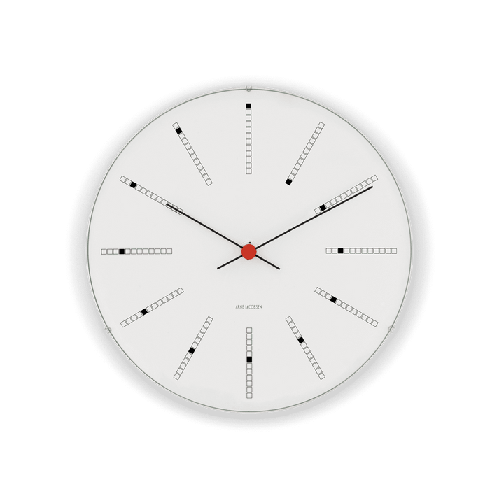Arne Jacobsen – Bankers Wanduhr Ø29 cm weiß/schwarz/rot