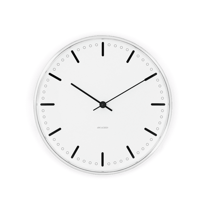 Arne Jacobsen – Rathaus-Wanduhr Ø21 cm weiß/schwarz