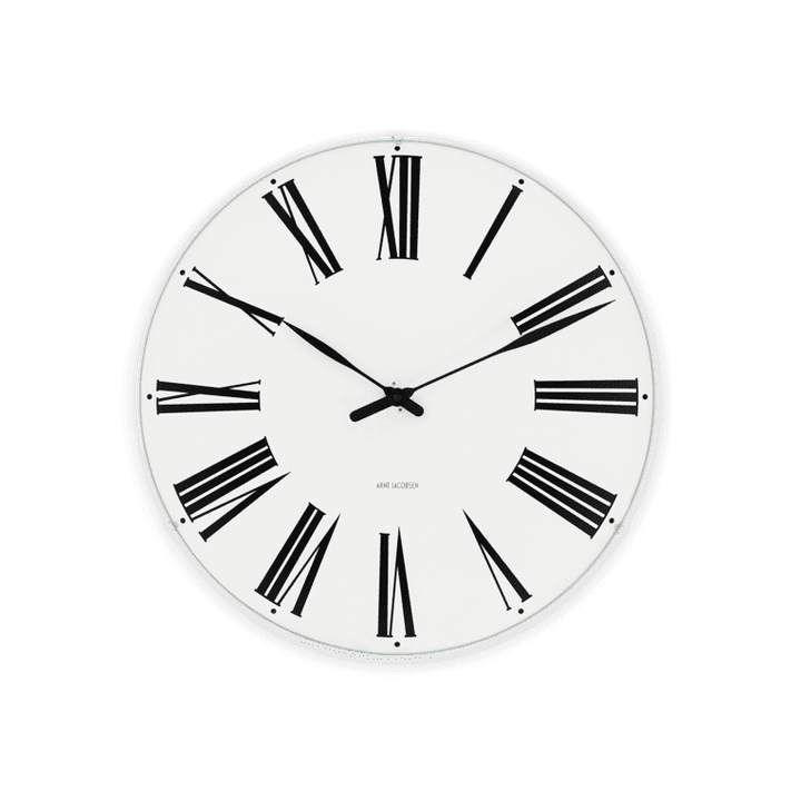 Arne Jacobsen – Römische Wanduhr Ø 29 cm weiß/schwarz