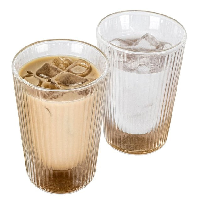 Thermoskanne mit Rillen für den täglichen Gebrauch, 2 Stück, 35 cl