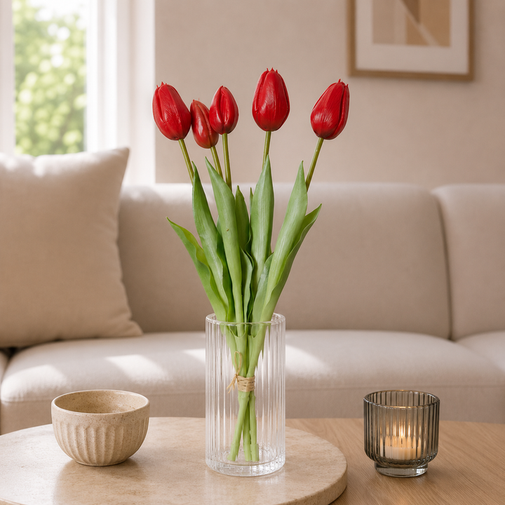 Tulpenstrauß 5 Stk. 39 cm rot