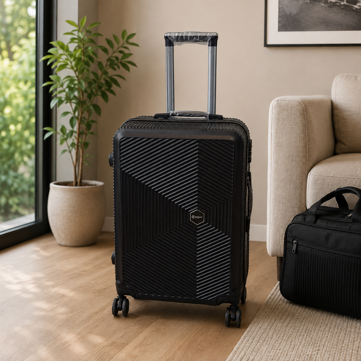 Conzept - Vliegkofer-set, zwart, ABS, 3-delig, 20" + 24" + 28"