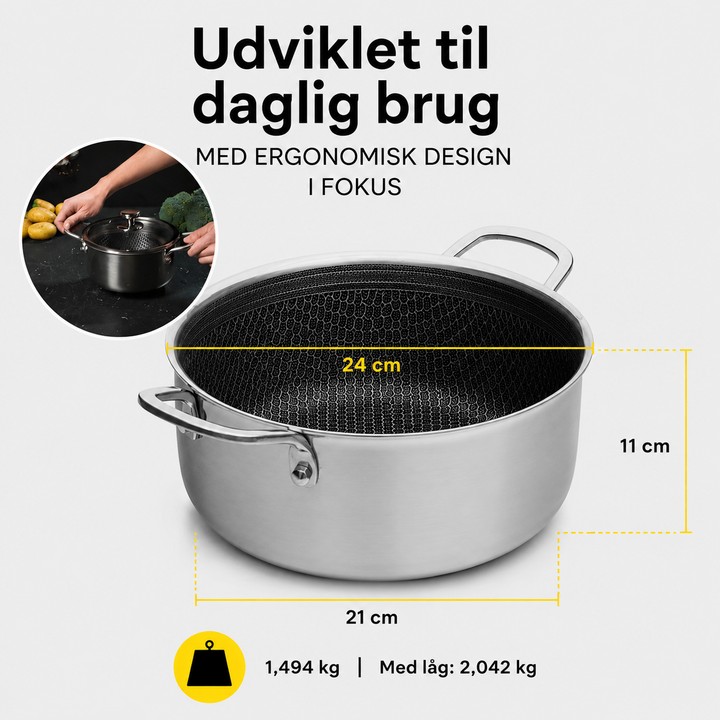 Miso - Hybrid grydesæt 1,6, 3 & 5 L Inkl. låg