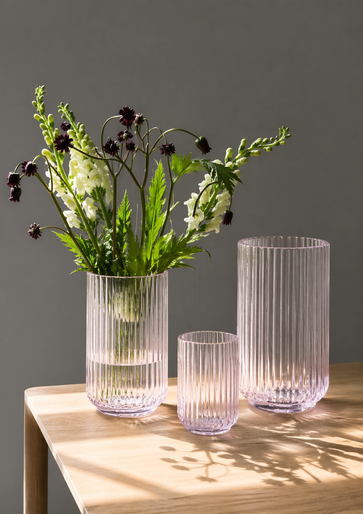 Lyngby - Vase 15 cm - Rosa Glas