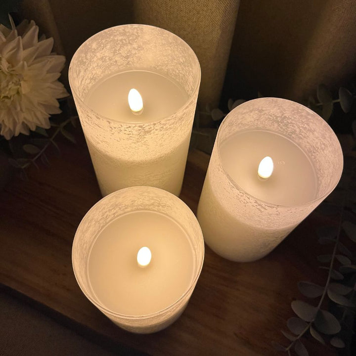 3-teiliges LED-Zylinderglas mit Fernbedienung