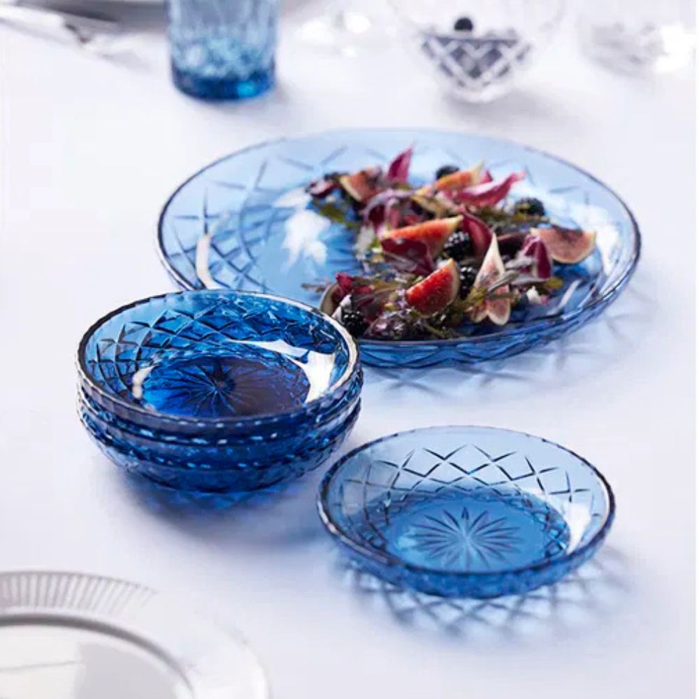 Lyngby Glass – Sorrento Schale, Durchmesser 16 cm, 4 Stück, Blau