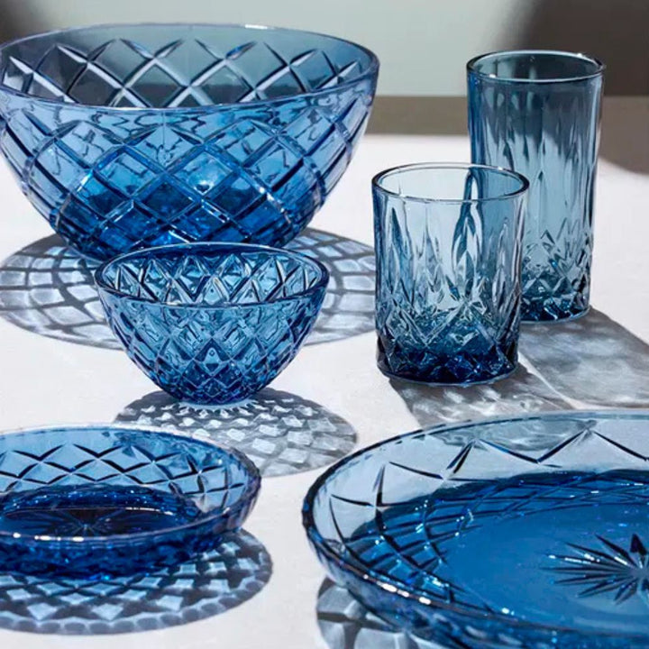 Lyngby Glass – Sorrento Schale, Durchmesser 16 cm, 4 Stück, Blau
