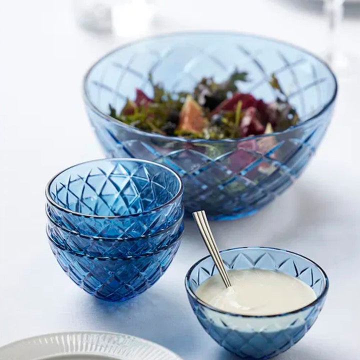 Lyngby – Glasschale „Sorrento“, Durchmesser 12 cm, 4 Stück, Blau
