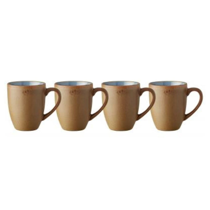 Bitz-Becher mit Henkel, Holz, 30 cl, 4-teilig, Steinzeug aus Holz/Ozean