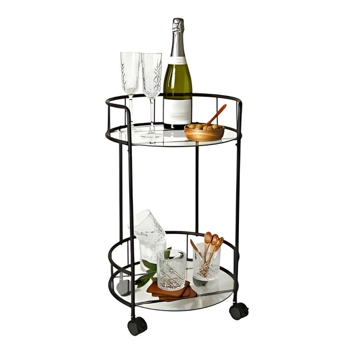 Bartisch mit Glasplatte in Schwarz