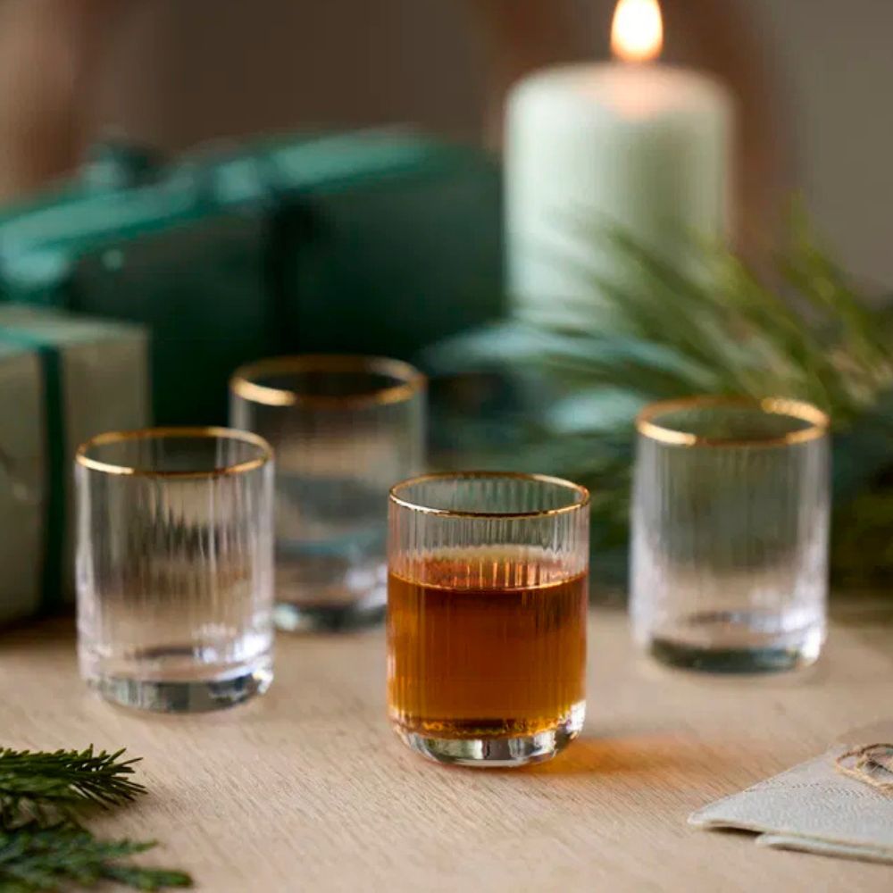 Lyngby Glas - Palermo Schnapsglas Gold 6 cl 6 Stück.