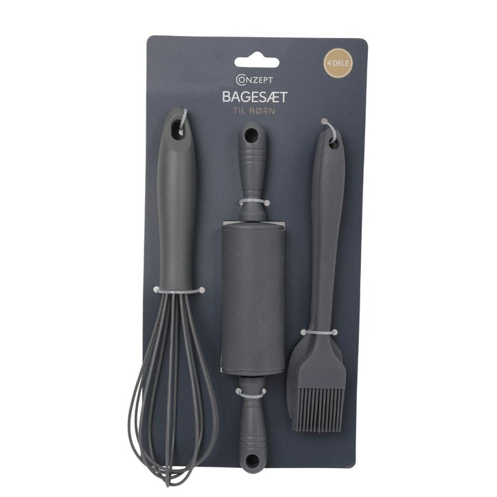 Conzept Backset für Kinder, 4-teilig, Silikon, grau
