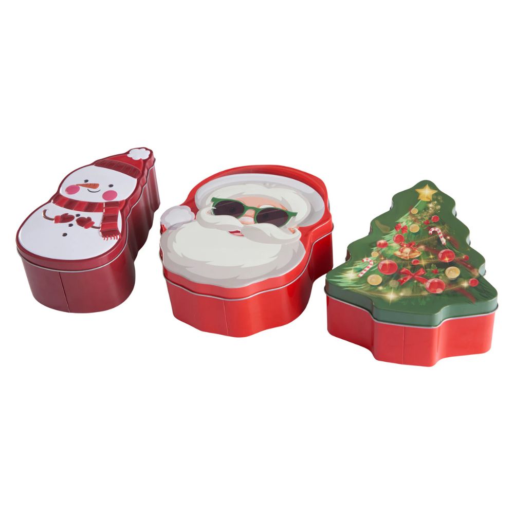 Koekblik, 1 stuk, met kerstmotief, gesorteerd