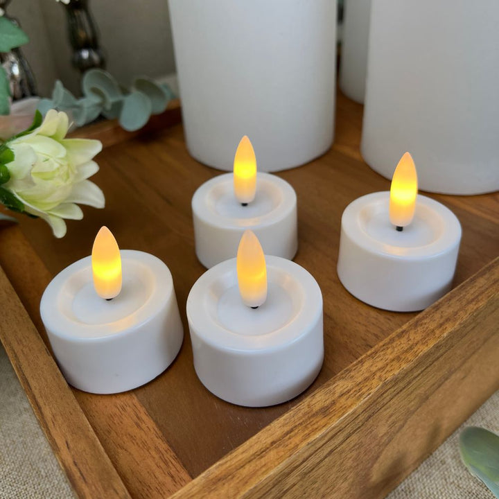 LED-Lichterkette, 10-teilig: 3 Blocklichter, 2 Kerzenlichter, 4 Teelichter, 1 Fernbedienung