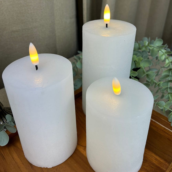 LED-Lichterkette, 10-teilig: 3 Blocklichter, 2 Kerzenlichter, 4 Teelichter, 1 Fernbedienung